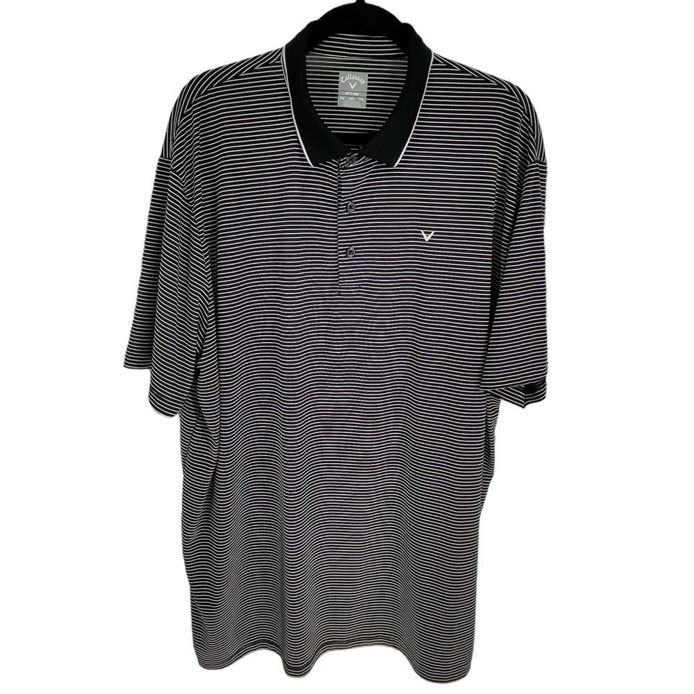 Callaway Opti-Dri Mens Striped Short Sleeve Golf Polo Shirt - Sz 2XL